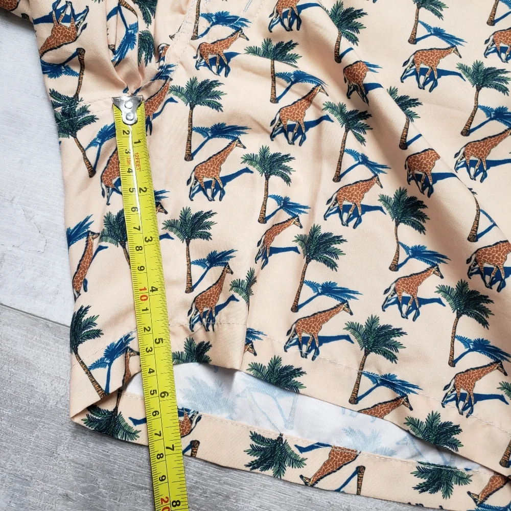 Retromarine New York Swim Trunks Swimsuit Giraffe Print Medium Drawstring Lined